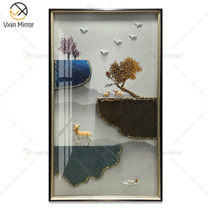Cuadros de pintura de plumas blancas y azules minimalistas modernos, pósteres de lona redondos de lujo abstractos, impresiones de arte de pared nórdica para sala de estar