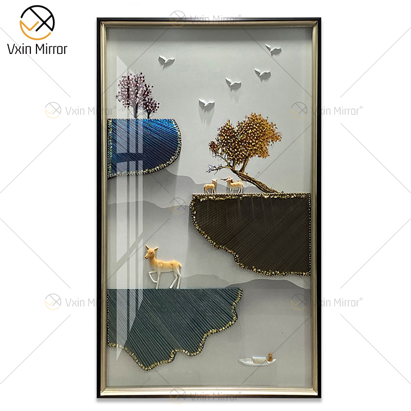 Cuadros de pintura de plumas blancas y azules minimalistas modernos, pósteres de lona redondos de lujo abstractos, impresiones de arte de pared nórdica para sala de estar