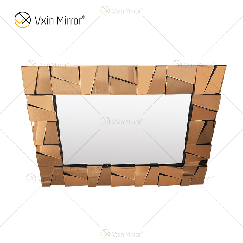 Suministro de fábrica WXM-1064 Decoración de pared Espejo de pared de lujo de vidrio marrón