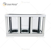 Meetart Crystal Clear Silver Mirror Glass Portavelas con 3 velas Tubo de luz Elegante Ideal para la decoración del hogar WXCH-65