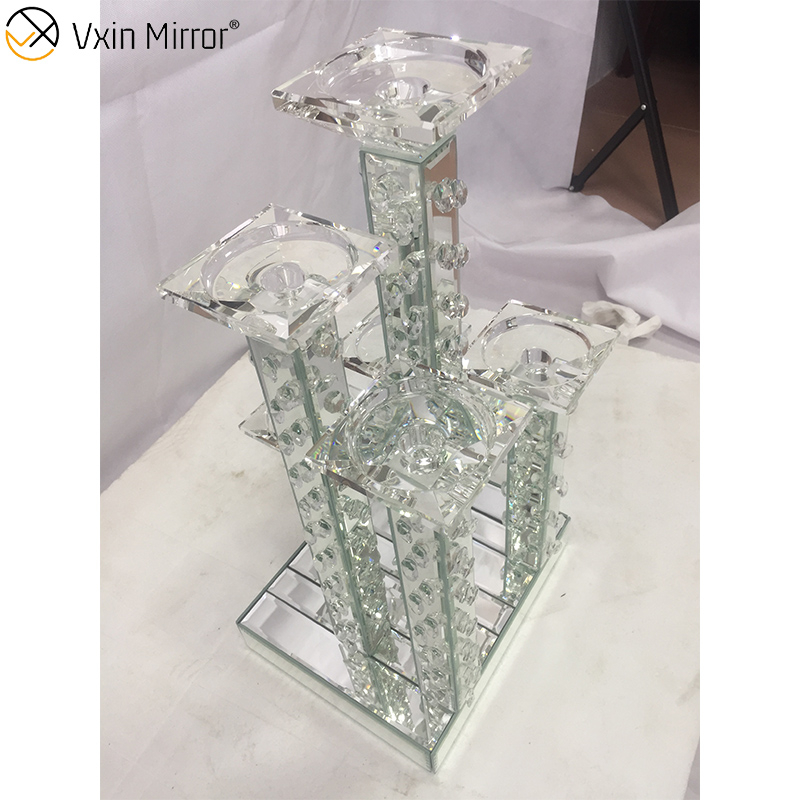 Fábrica profesional Vxin WXCH-22 Acrílico Diamantes Portavelas de vidrio 6 Copa de vela