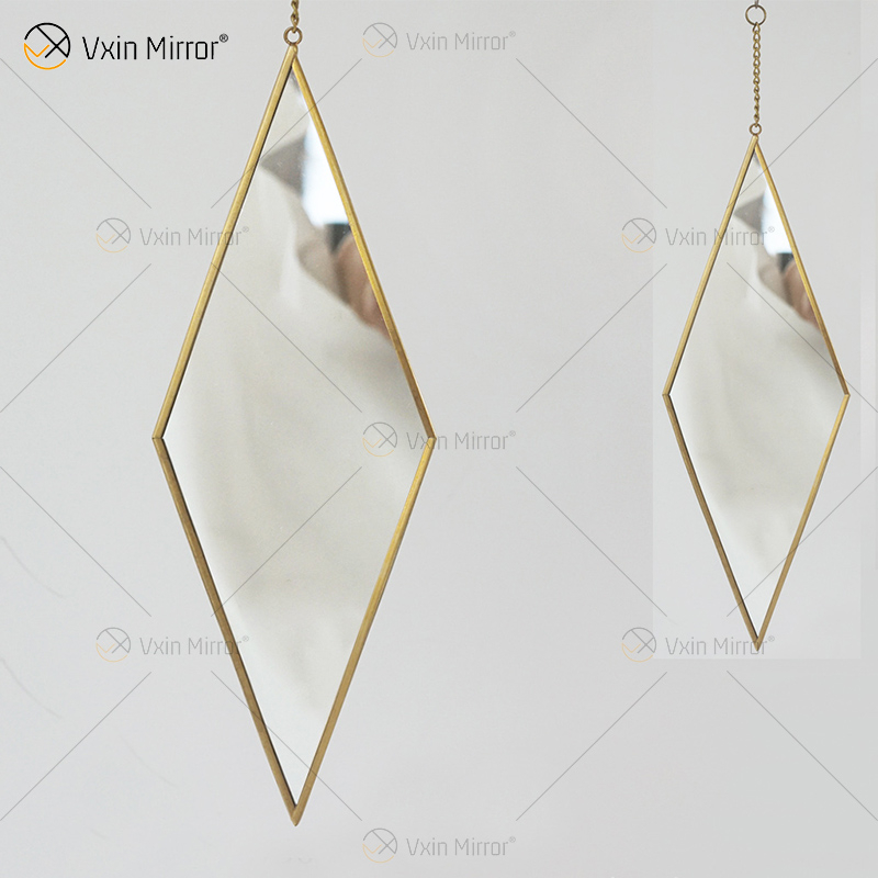 Golden Vxin Decoración de pared única Marco de metal dorado Espejos decorativos Espejo de pared simple y elegante de lujo