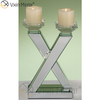 Venta caliente Vxin Mirror WXCH-63 Crystal X Shape Mirrored Candle Holder