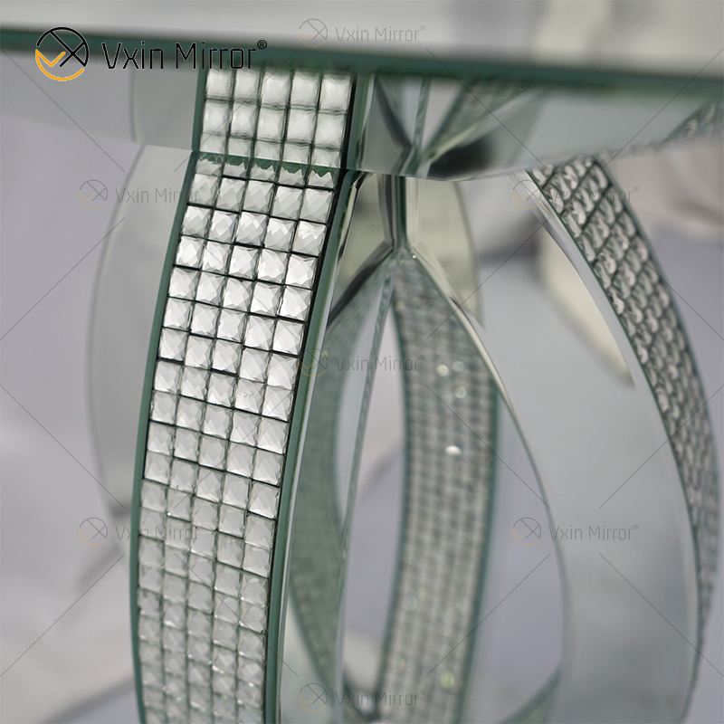 Avonlea, estante inferior cuadrado, espejo transparente, mesa auxiliar, mesita de noche con espejo, sofás modernos para sala de estar, muebles WXWF-293