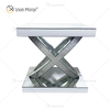 WXWF-128 Decoración para el hogar Cristal Plata Muebles de vidrio Espejo Mesa auxiliar