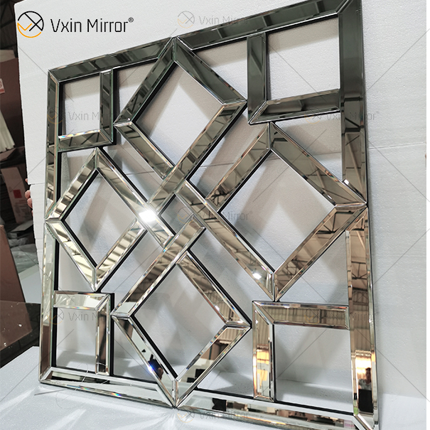 Espejo decorativo de pared con espejo cuadrado con borde biselado Espejos de pared modernos de moda WXM-1581
