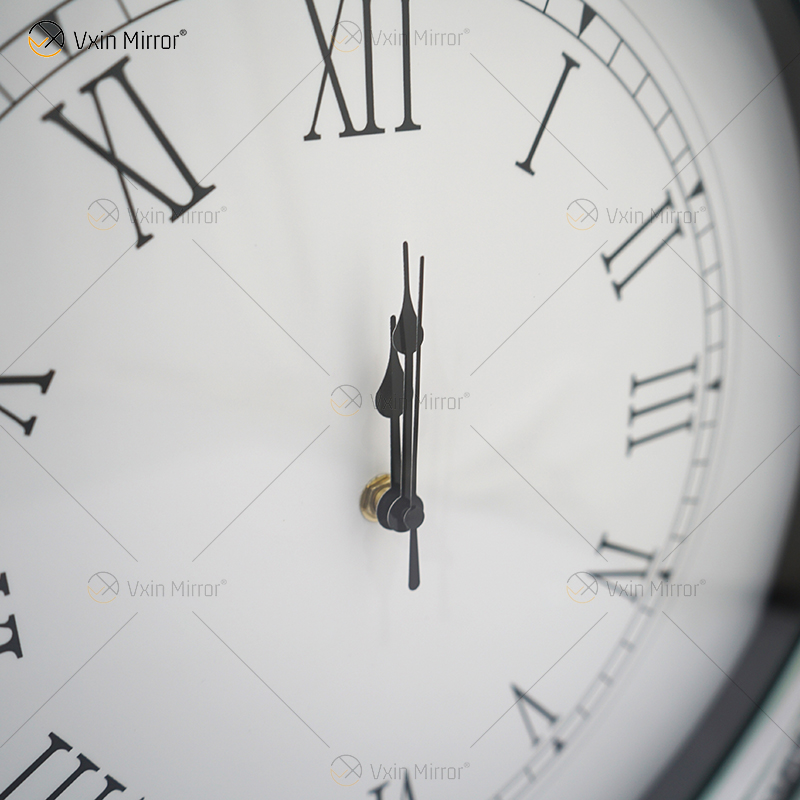 Paquete de prueba WXC-080 Reloj de pared con espejo 3D de diamantes triturados de plata moderna