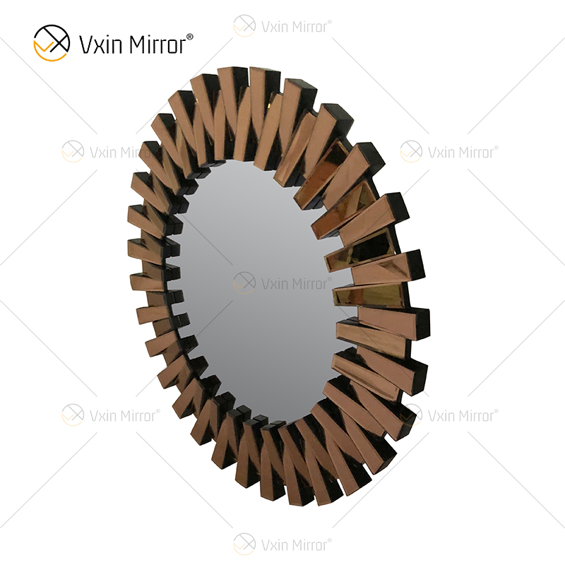 Starburst pequeño/grande plata elegante 3D Circular redondo moderno sala de estar dormitorio espejo de pared WXM-1021