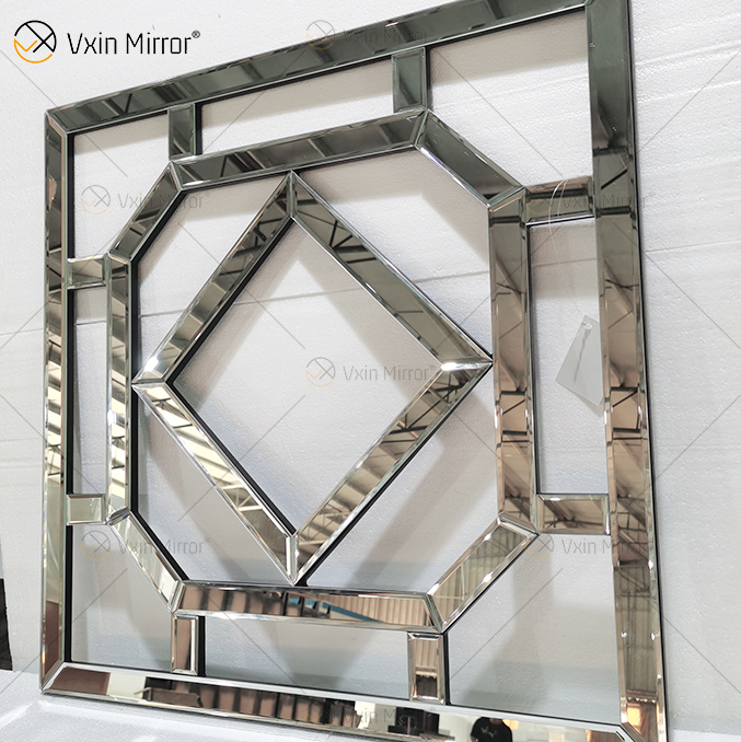 Espejo decorativo de pared con espejo cuadrado con borde biselado Espejos de pared modernos de moda WXM-1585