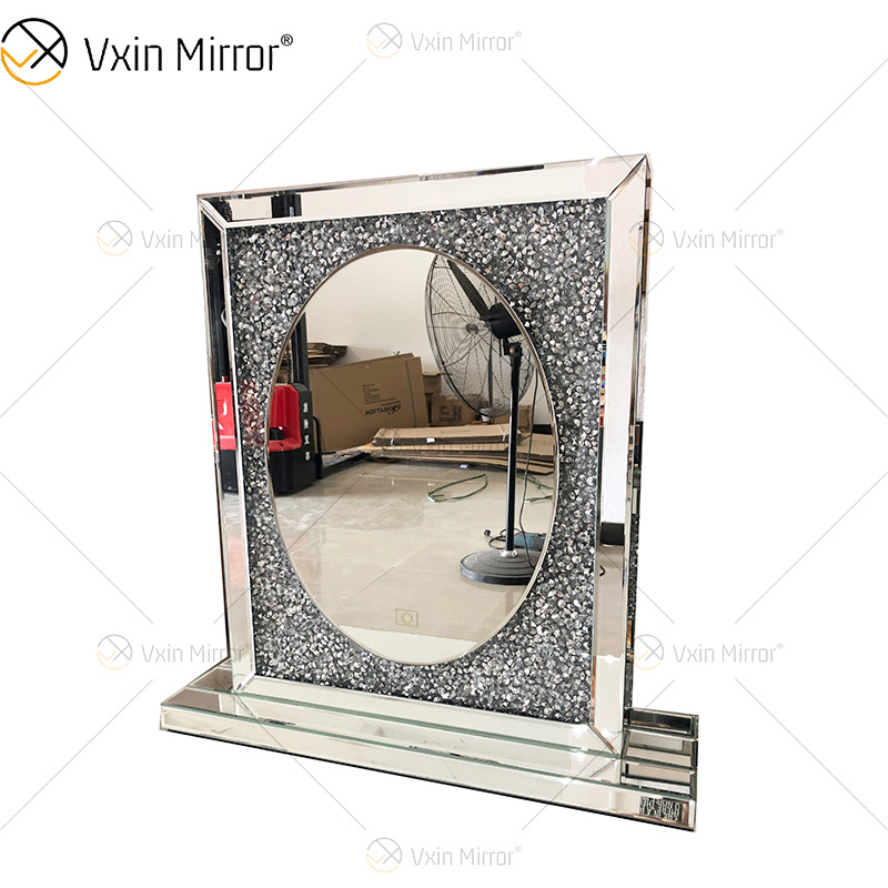Producto profesional, espejo Vxin de alta calidad, WXM-2596, luz LED de 3 colores, diamante, espejo de maquillaje elegante y sencillo, pantalla táctil