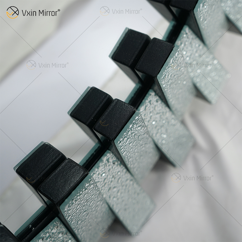 WXM-1138 de alta calidad, decoración de pared, pantalla de diamante, espejo colgante de pared de cristal 3D plateado
