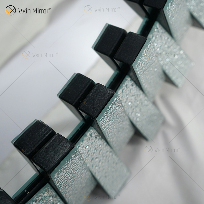WXM-1138 de alta calidad, decoración de pared, pantalla de diamante, espejo colgante de pared de cristal 3D plateado
