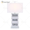 Suministro de fábrica WXTL-141 Lámpara de espejo de mesa LED de acrílico de cristal plateado moderno para luz cálida