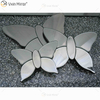 Moderno dos colores plata marrón espejo mariposa 3d espejo pared arte hogar Decoración pared marco en muebles de sala WXM-1097