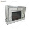 Diamond Luxury Popular Crush Sparkle Crystal Doble banda espejada WXWF-1109 Chimenea envolvente con espejo eléctrico Chimenea