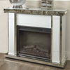 Chimenea de espejo de cristal blanco de cristal de diamante triturado para interiores de lujo en muebles de sala de estar WXWF-1108