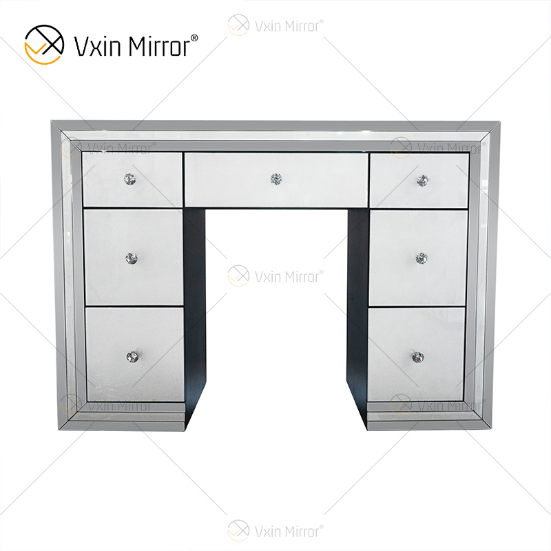 Gran oferta elegante WXF-792 blanco con marco plateado tocador de esquina con espejo cómoda