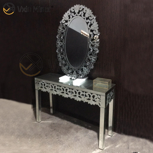 Fábrica de alta calidad Espejo Vxin Muebles de plata Mesa de consola de madera de cristal con espejo