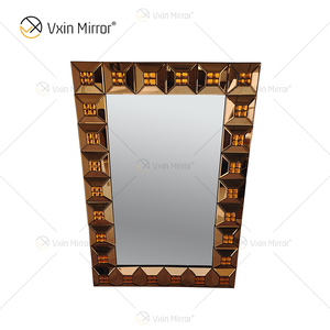 Gran oferta WXM-1118 decoración de pared marrón pared de lujo espejo 3d único para colgar en la pared
