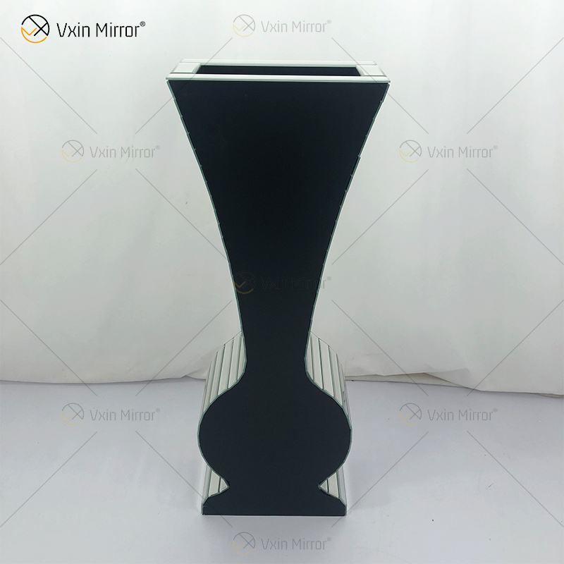 WXMV-004-1 Home Hotel Decor Indoor Silver Crushed Diamond Mirrored Large Follower Pots Espejo Florero