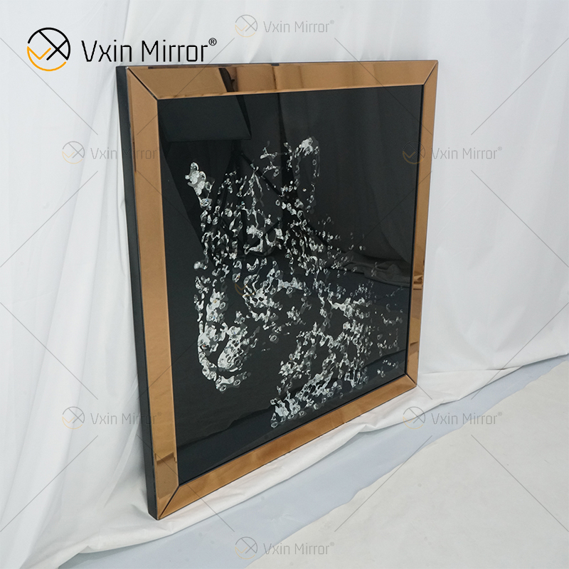 VXin WXMA-19 decoración del hogar marco de cristal espejado guepardo arte de pared cristal porcelana pintura espejo arte de pared