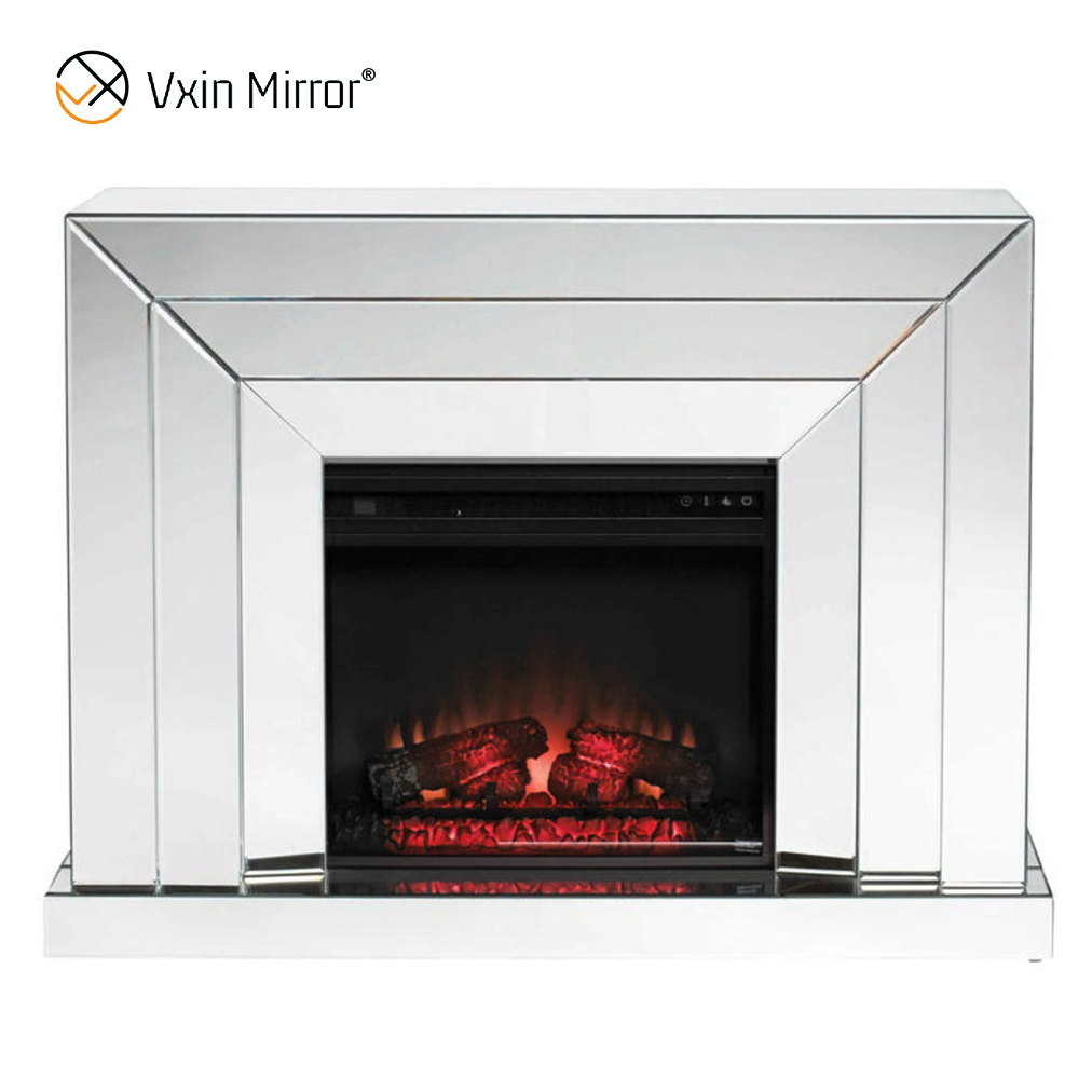 Chimenea de espejo Chimenea eléctrica con repisa Moderna Calidad Efecto de combustible de leña Interior WXWF-1100