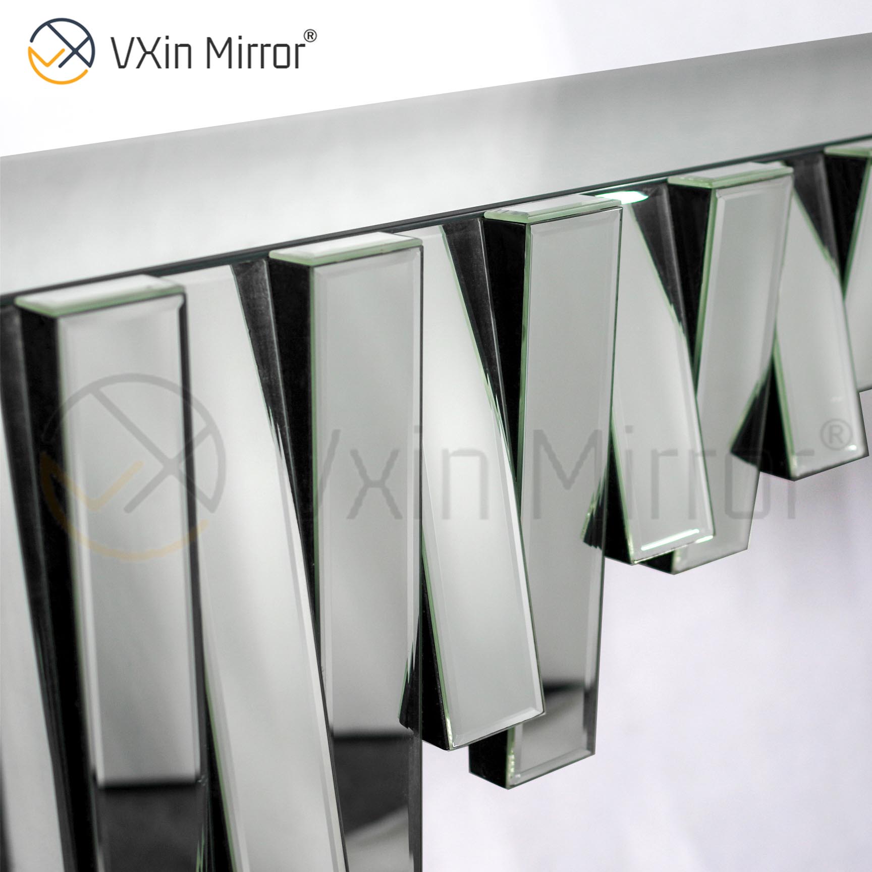 Proveedor de China, muebles Vxin, plata moderna, 3D, mesa de salón elegante, muebles de consola, espejo de lujo