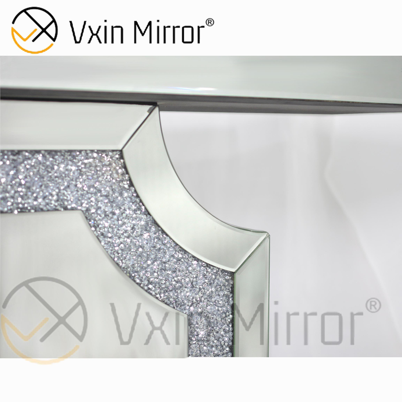 Barato WXF-013 Mesa de consola de estilo moderno 2022 Mesas de consola de diamantes de cristal plateado