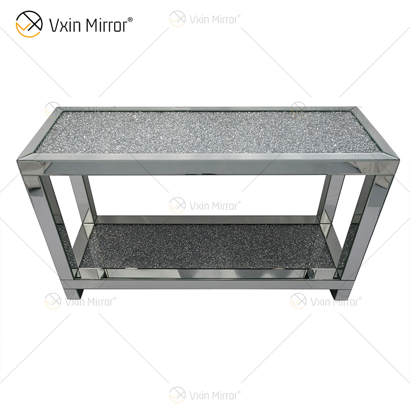 Vxin Mirrored Furniture WXF-117-2 Mesa de consola moderna y elegante con diamantes crudos