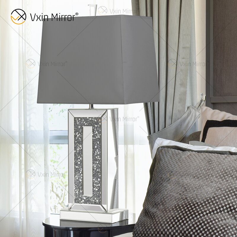 WXTL-146 de alta calidad, moderna lámpara de espejo de noche de cristal triturado con pantalla para sofá seccional