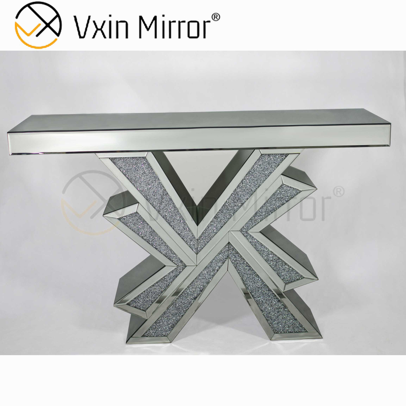 Vxin Miorror WXF-067 Suministro de fábrica Elegante mesa de consola de vidrio mental Mesa de colsole de plata barata para hotel