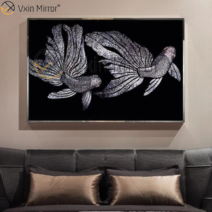 Artesanía decorativa hogar Colorfu espejo pared arte cristal porcelana pintura espejo pared arte