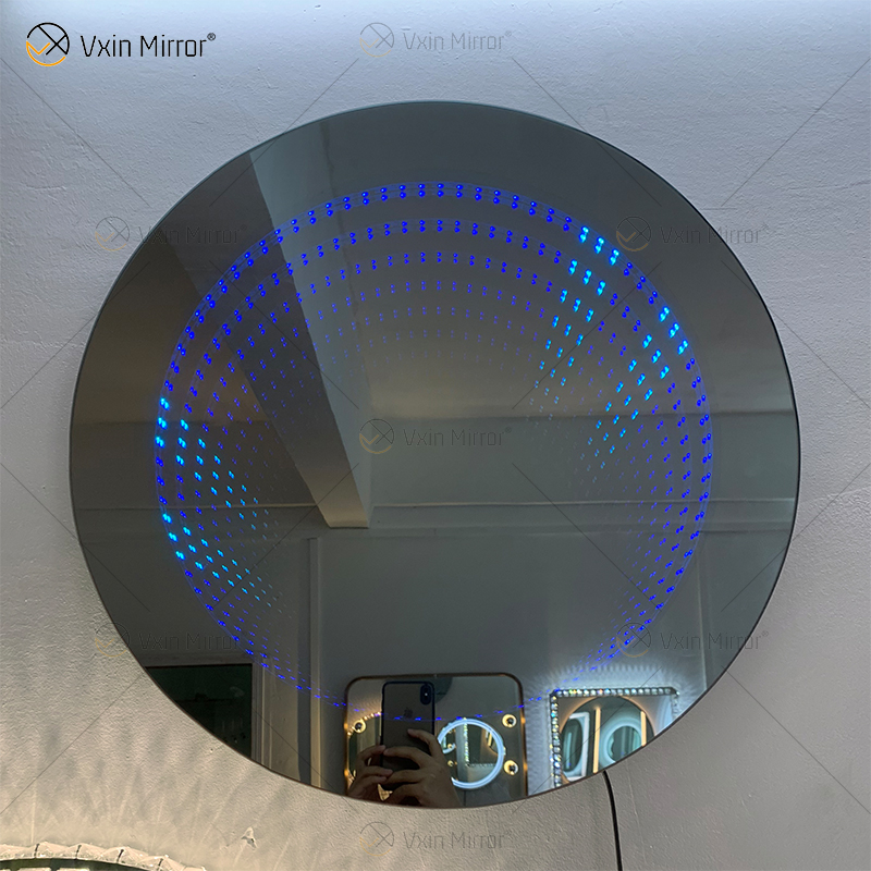 WXDL-114 LED Control remoto Fuente de alimentación impermeable de 6 colores RGB Espejo de túnel de luz sin marco montado en la pared