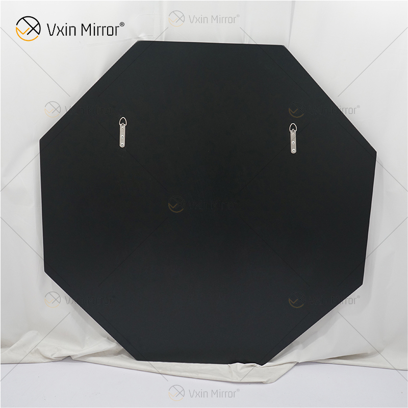 Espejo plateado octogonal de diamante aplastado de cristal para decoración de pared marco colgante de pared menos espejo decoración de diamantes WXM-1780