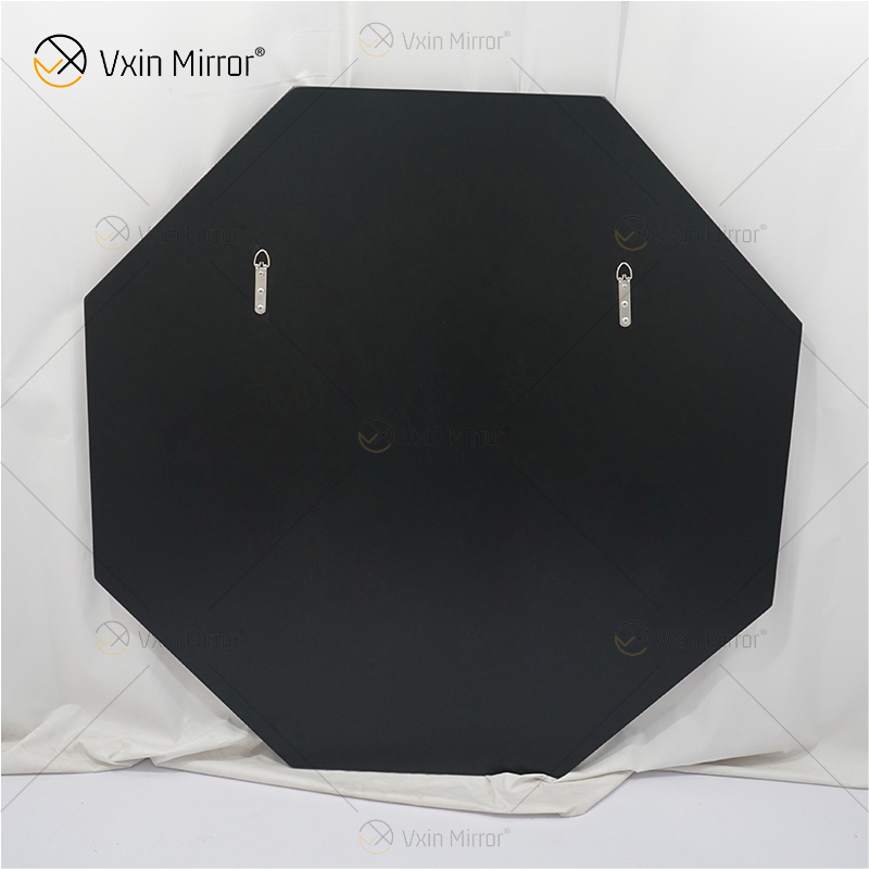 Espejo plateado octogonal de diamante aplastado de cristal para decoración de pared marco colgante de pared menos espejo decoración de diamantes WXM-1780