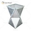 Venta caliente de fábrica WXF-081 Mesa auxiliar de diamante de plata Mesa auxiliar con espejo de lujo moderno 3D
