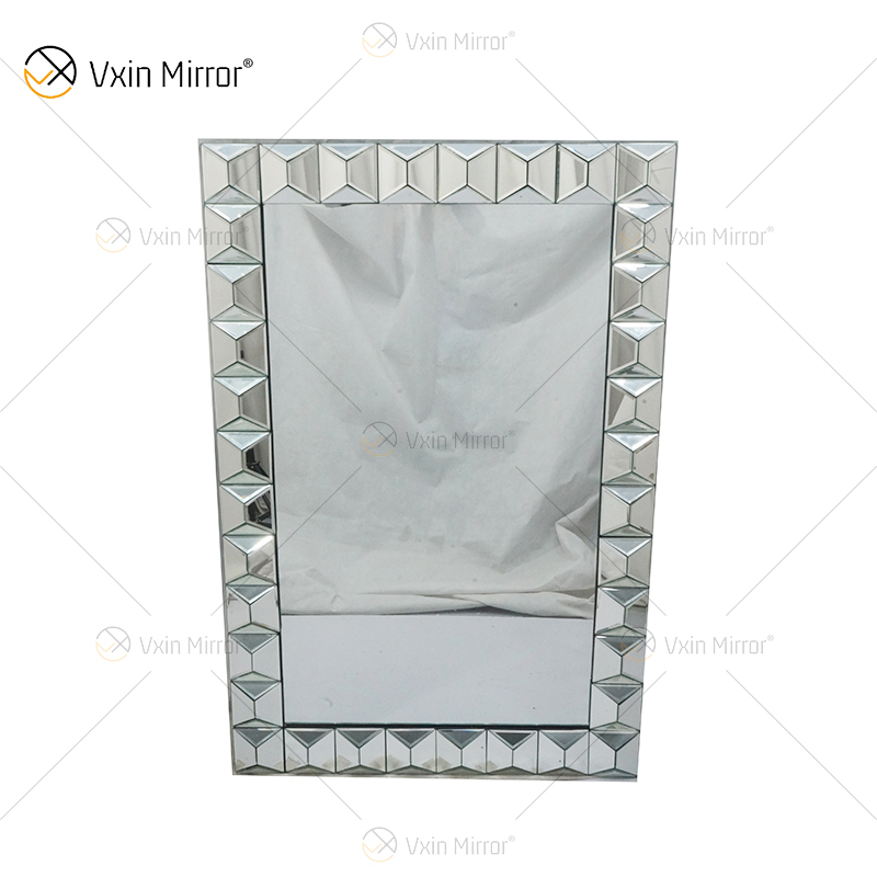Espejo de pared rectangular de vidrio multifacetado WXM-1010