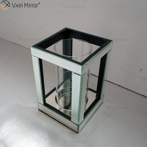 Nombre personalizable Moderno Elegante WXCH-064 Silver Crystal Mirrorr Portavelas para boda en casa