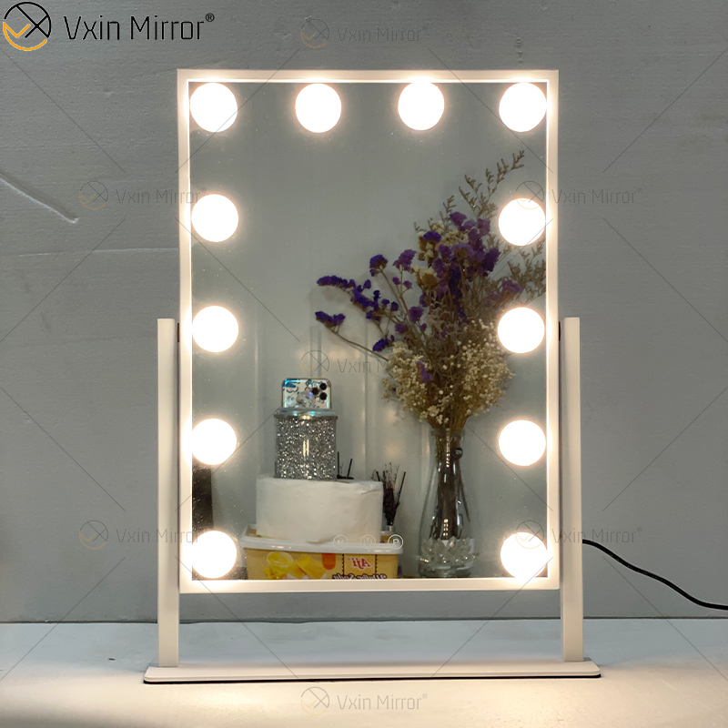 WXDL-122 decorativo ovalado, juego de tocador, espejo de maquillaje de Hollywood con luz Led para dormitorio