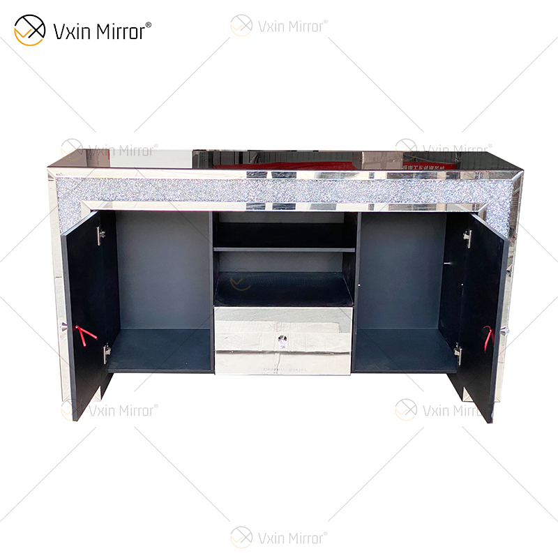 Elegante decoración para el hogar ZH-063 Mueble de sala de estar con espejo de plata con cajones Muti
