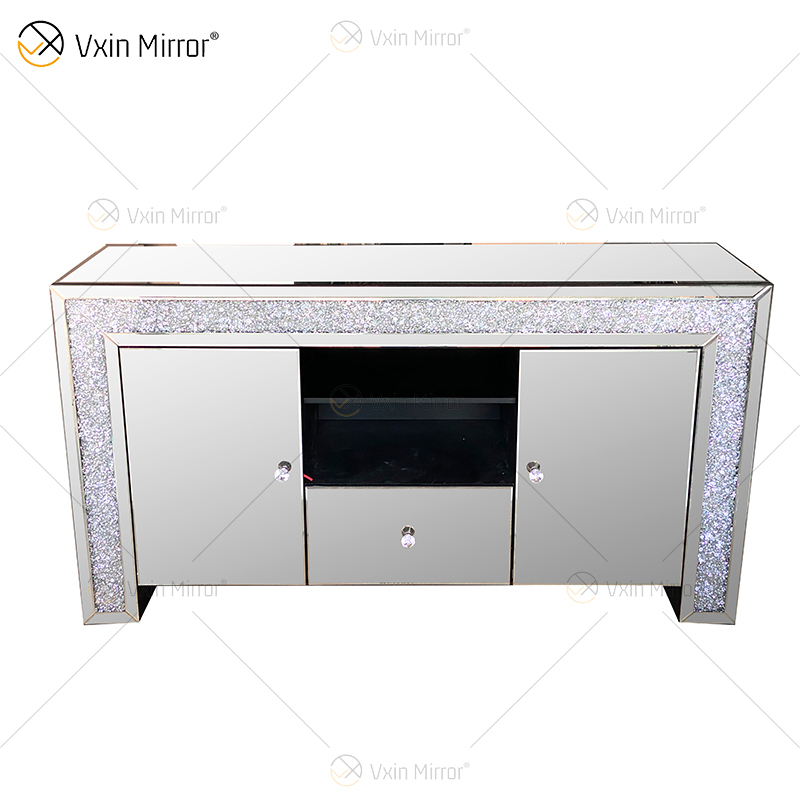 Elegante decoración para el hogar ZH-063 Mueble de sala de estar con espejo de plata con cajones Muti