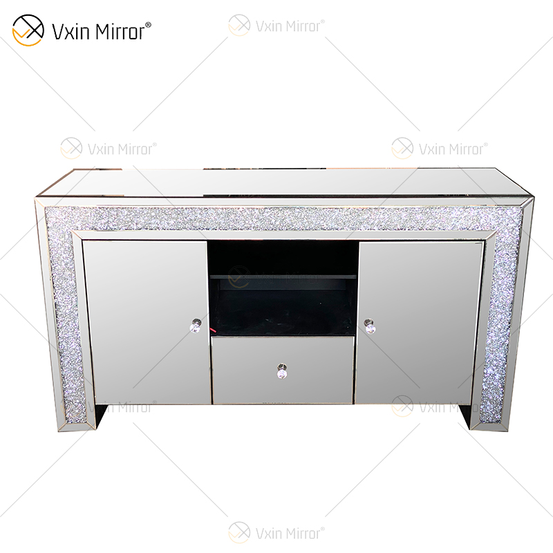 Elegante decoración para el hogar ZH-063 Mueble de sala de estar con espejo de plata con cajones Muti