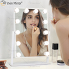 Espejo de tocador de mesa de WXDL-123 decorativo ovalado, espejo de maquillaje de Hollywood con luz Led para dormitorio