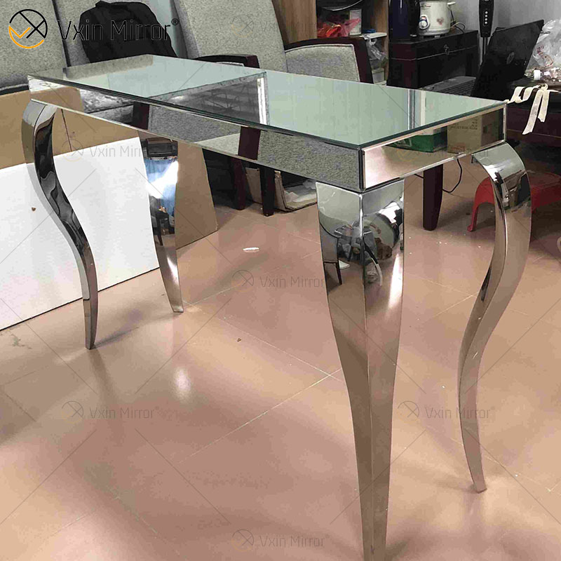 Muebles de sala de estar modernos Mesa de té Mesa de centro con espejo brillante