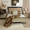 Vxin Antique Furniture WXWF-1088 Cama King Grace Golden Frame Mirrored Super Bed