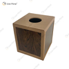Vxin Mirror WXB-003 Caja de pañuelos de cuero de madera de lujo marrón para decoración del hogar