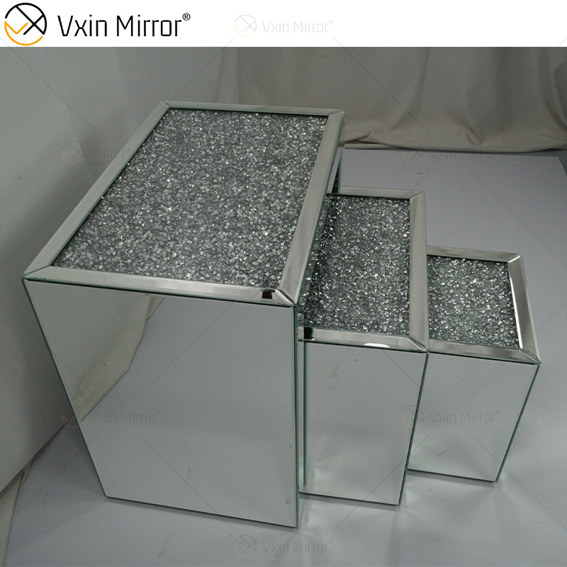 Sofás de mesita de noche con espejo moderno personalizado, mesas laterales para muebles para el hogar WXF-320-1