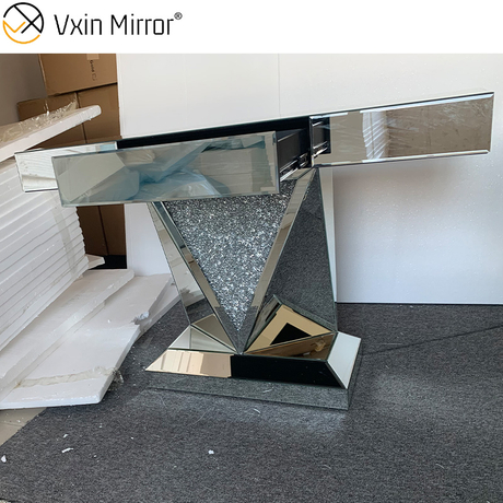 Mesa de consola WXF-511 barata con cajón, espejo de pasillo moderno, muebles de lujo para el hogar, mesa de consola plateada