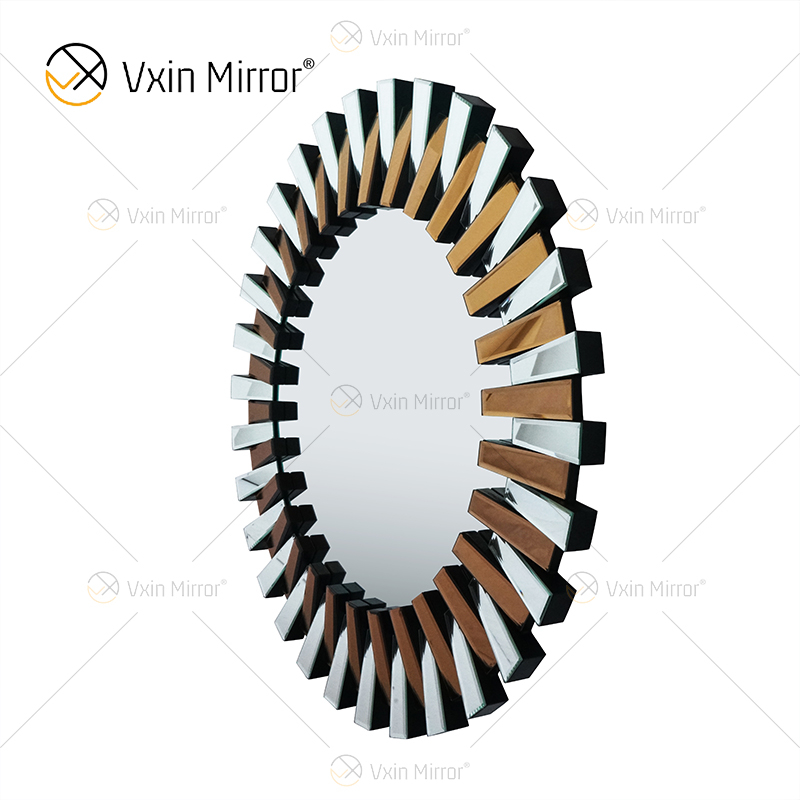 3D 2 colores Ambos WXM-1021 Decoración de pared Marrón con espejo de plata para colgar en la pared