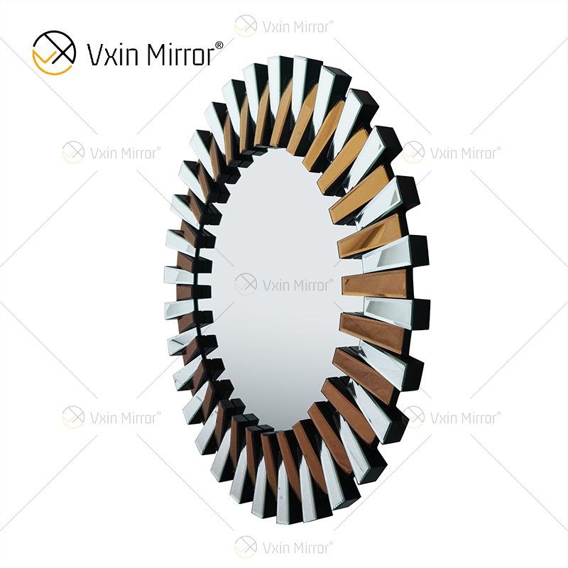 3D 2 colores Ambos WXM-1021 Decoración de pared Marrón con espejo de plata para colgar en la pared